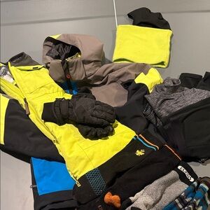 Youth Sunice Ski Jacket, bibs, cold gear bundle
